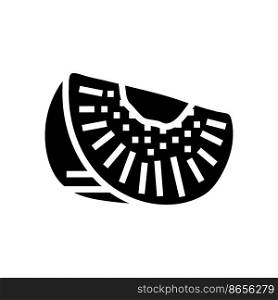 slice fresh kiwi glyph icon vector. slice fresh kiwi sign. isolated symbol illustration. slice fresh kiwi glyph icon vector illustration
