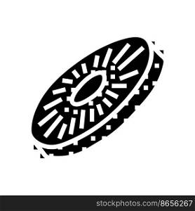 slice kiwi glyph icon vector. slice kiwi sign. isolated symbol illustration. slice kiwi glyph icon vector illustration