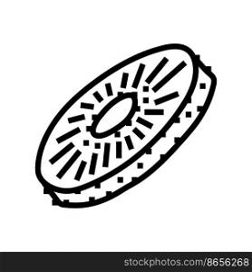slice kiwi line icon vector. slice kiwi sign. isolated contour symbol black illustration. slice kiwi line icon vector illustration
