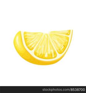 slice lemon cartoon. fresh citrus, cut yellow fruit, top food slice lemon vector illustration. slice lemon cartoon vector illustration