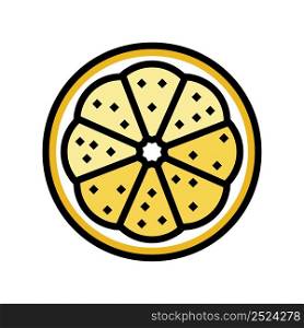 slice lemon color icon vector. slice lemon sign. isolated symbol illustration. slice lemon color icon vector illustration