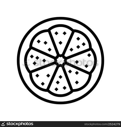 slice lemon line icon vector. slice lemon sign. isolated contour symbol black illustration. slice lemon line icon vector illustration