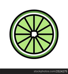 slice lime color icon vector. slice lime sign. isolated symbol illustration. slice lime color icon vector illustration