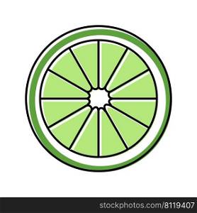 slice lime color icon vector. slice lime sign. isolated symbol illustration. slice lime color icon vector illustration