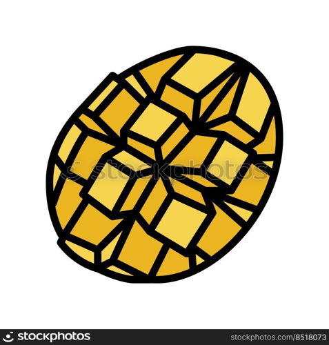 slice mango cube color icon vector. slice mango cube sign. isolated symbol illustration. slice mango cube color icon vector illustration