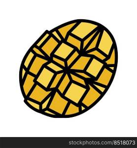 slice mango cube color icon vector. slice mango cube sign. isolated symbol illustration. slice mango cube color icon vector illustration