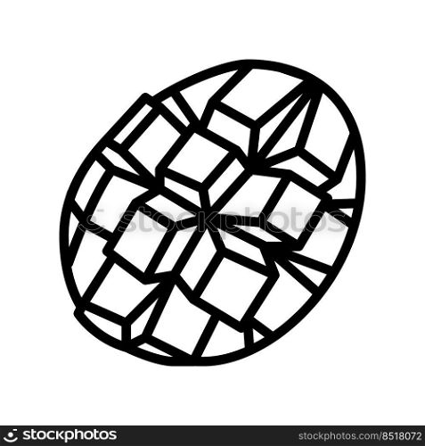 slice mango cube line icon vector. slice mango cube sign. isolated contour symbol black illustration. slice mango cube line icon vector illustration