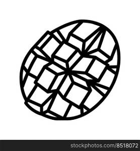 slice mango cube line icon vector. slice mango cube sign. isolated contour symbol black illustration. slice mango cube line icon vector illustration