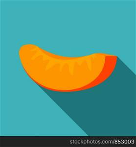 Slice of apricot icon. Flat illustration of slice of apricot vector icon for web design. Slice of apricot icon, flat style