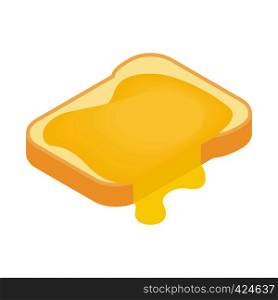 Slice of bread with honey isometric 3d icon on a white background. Slice of bread with honey isometric 3d icon
