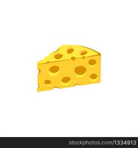 Slice of cheese flat style icon. Vector EPS 10