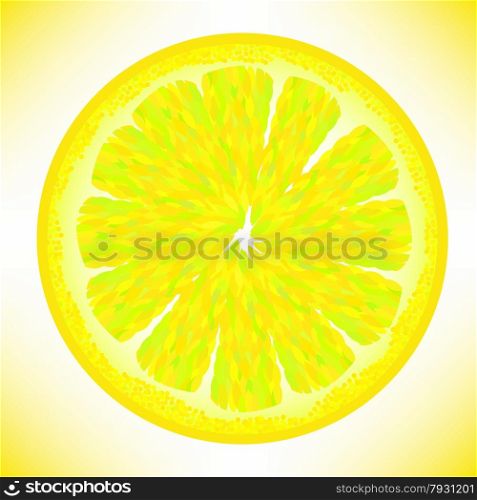 Slice of Fresh Yellow Lemon Isolated on White Background.. Yellow Lemon
