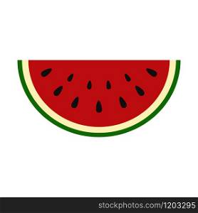 Slice of juicy summer watermelon on a white background. vector illustration. Slice of juicy summer watermelon
