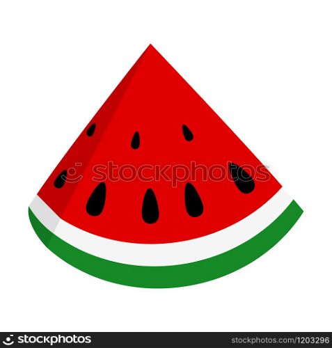 Slice of juicy summer watermelon on white background. Slice of juicy summer watermelon