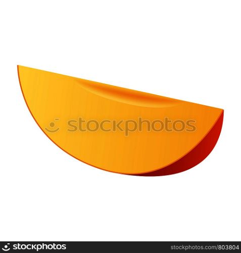 Slice of mango icon. Realistic illustration of slice of mango vector icon for web design. Slice of mango icon, realistic style