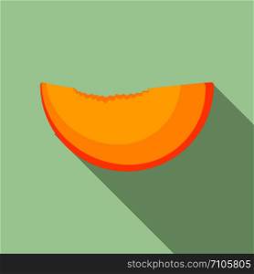 Slice of peach icon. Flat illustration of slice of peach vector icon for web design. Slice of peach icon, flat style