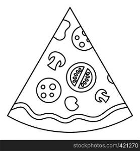 Slice of pizza icon. Outline illustration of slice of pizza vector icon for web. Slice of pizza icon, outline style
