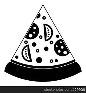 Slice of pizza icon. Simple illustration of slice of pizza vector icon for web. Slice of pizza icon, simple style
