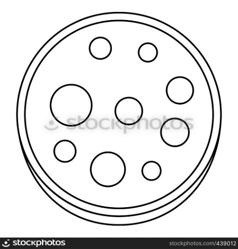 Slice of salami icon in outline style isolated vector illustration. Slice of salami icon outline