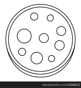 Slice of salami icon in outline style isolated vector illustration. Slice of salami icon outline