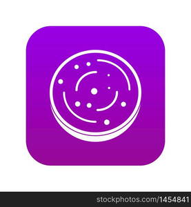 Slice of sausage icon digital purple for any design isolated on white vector illustration. Slice of sausage icon digital purple