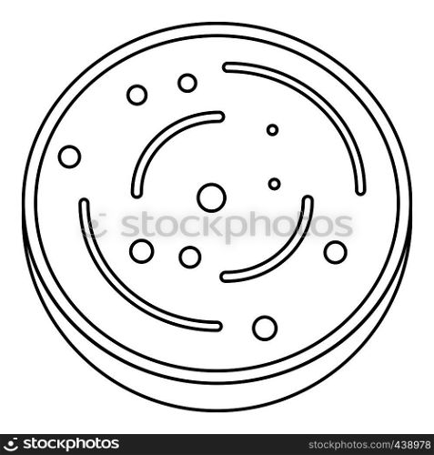 Slice of sausage icon in outline style isolated vector illustration. Slice of sausage icon outline