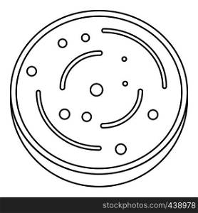 Slice of sausage icon in outline style isolated vector illustration. Slice of sausage icon outline
