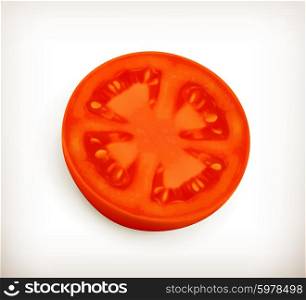 Slice of tomato vector