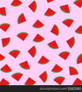 slice of watermelon pattern background - vector pastel styl