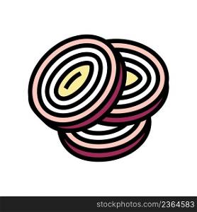 slice onion color icon vector. slice onion sign. isolated symbol illustration. slice onion color icon vector illustration