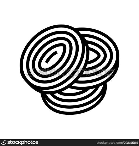 slice onion line icon vector. slice onion sign. isolated contour symbol black illustration. slice onion line icon vector illustration
