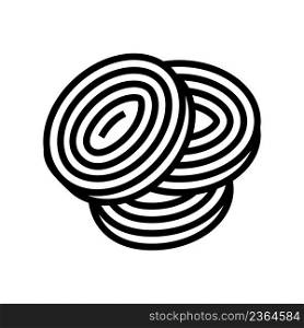 slice onion line icon vector. slice onion sign. isolated contour symbol black illustration. slice onion line icon vector illustration