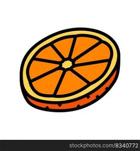 slice round orange color icon vector. slice round orange sign. isolated symbol illustration. slice round orange color icon vector illustration
