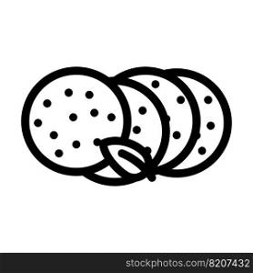 slice sausage meat line icon vector. slice sausage meat sign. isolated contour symbol black illustration. slice sausage meat line icon vector illustration