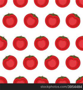 Slice tomato seamless pattern. Vector background from vegetables tomato.&#xA;