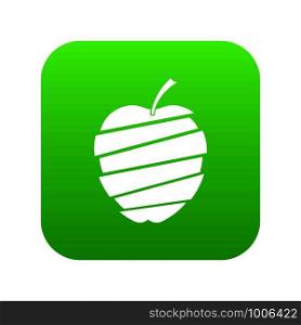 Sliced apple icon digital green for any design isolated on white vector illustration. Sliced apple icon digital green