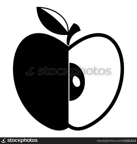 Sliced apple icon in simple style isolated on white background vector illustration. Sliced apple icon, simple style