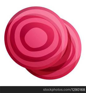 Sliced beet icon. Cartoon of sliced beet vector icon for web design isolated on white background. Sliced beet icon, cartoon style