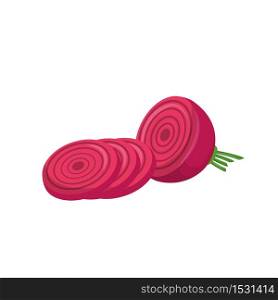 Sliced beetroot cartoon vector illustration. Red beet. Raw vegetable. Culinary ingredient flat color object. Source of vitamins and antioxidants. Healthy vegetarian food isolated on white background . ZIP file contains: EPS, JPG. If you are interested in custom design or want to make some adjustments to purchase the product, don&rsquo;t hesitate to contact us! bsd@bsdartfactory.com. Sliced beetroot cartoon illustration