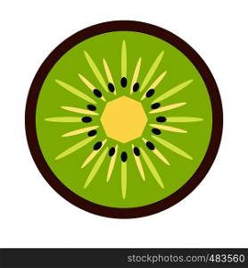 Sliced kiwi flat icon isolated on white background. Sliced kiwi flat icon