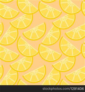 Sliced lemon seamless pattern vector. Hello Summer and freshness concept.