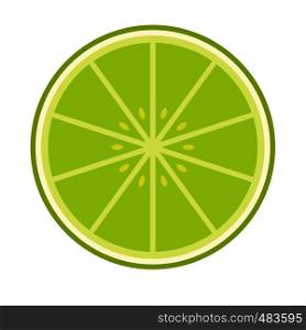 Sliced lime flat icon isolated on white background. Sliced lime flat icon