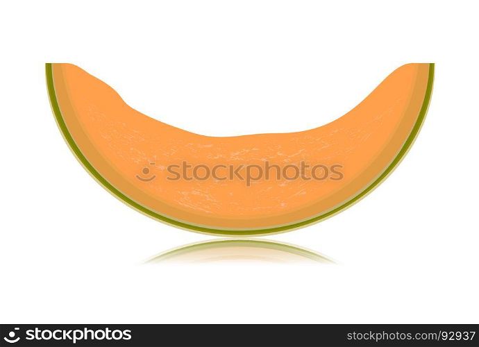 Sliced melon isolated on white background