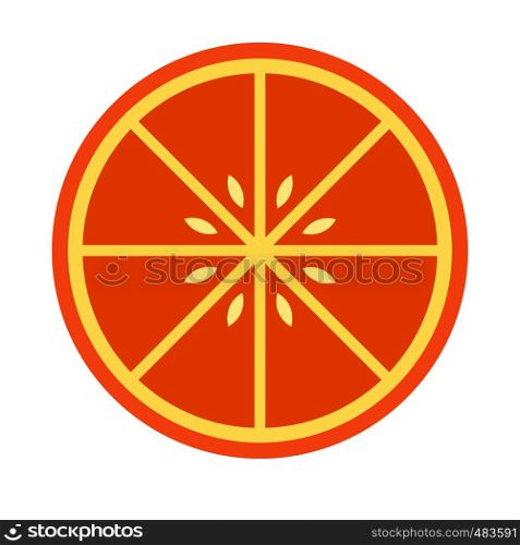 Sliced orange flat icon isolated on white background. Sliced orange flat icon