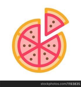 Sliced Pizza Icon Vector. Outline Sliced Pizza Sign. Isolated Contour Symbol Illustration. Sliced Pizza Icon Vector Outline Illustration