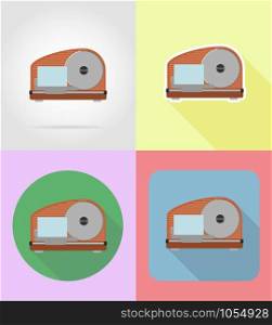 slicer household appliances for kitchen flat icons vector illustration isolated on background