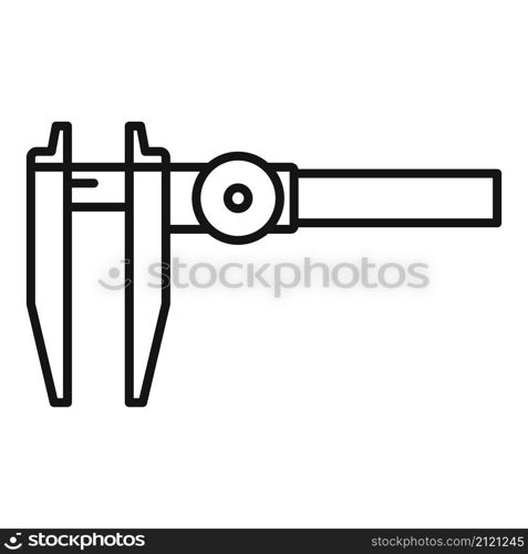 Slide caliper icon outline vector. Vernier micrometer. Calliper tool. Slide caliper icon outline vector. Vernier micrometer