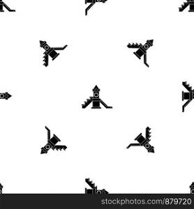 Slider, kids playground equipment pattern repeat seamless in black color for any design. Vector geometric illustration. Slider, kids playground equipment pattern seamless black