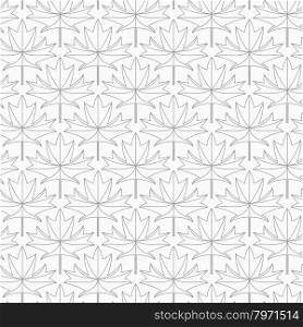 Slim gray countered maple leaves with veins.Seamless stylish geometric background. Modern abstract pattern. Flat monochrome design.