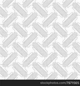 Slim gray countered T shapes with offset.Seamless stylish geometric background. Modern abstract pattern. Flat monochrome design.